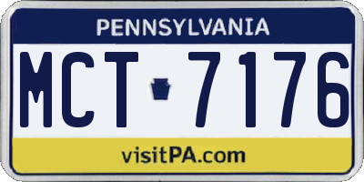 PA license plate MCT7176
