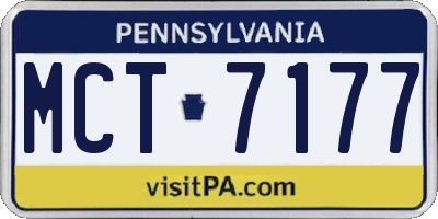 PA license plate MCT7177