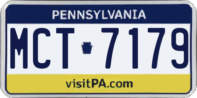 PA license plate MCT7179