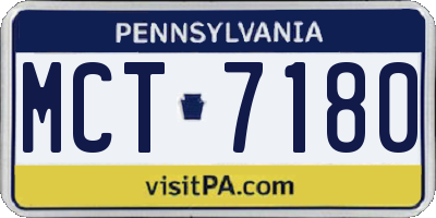 PA license plate MCT7180