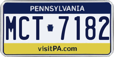 PA license plate MCT7182