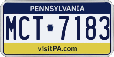 PA license plate MCT7183