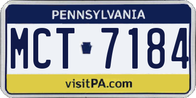 PA license plate MCT7184