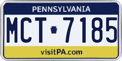 PA license plate MCT7185