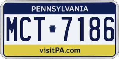 PA license plate MCT7186