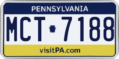 PA license plate MCT7188