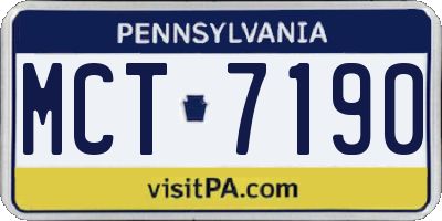 PA license plate MCT7190