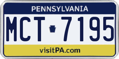PA license plate MCT7195