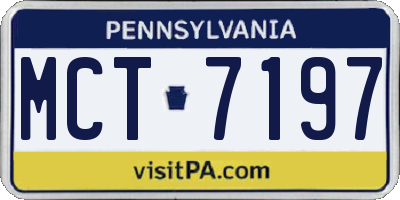 PA license plate MCT7197