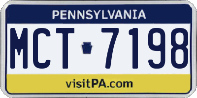 PA license plate MCT7198