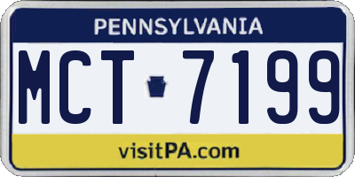 PA license plate MCT7199
