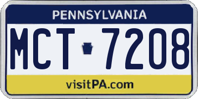 PA license plate MCT7208