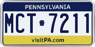 PA license plate MCT7211