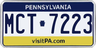 PA license plate MCT7223