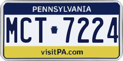 PA license plate MCT7224