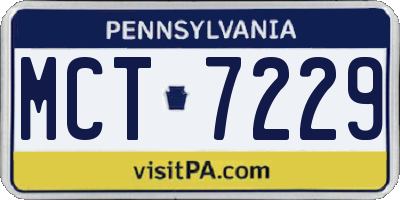 PA license plate MCT7229