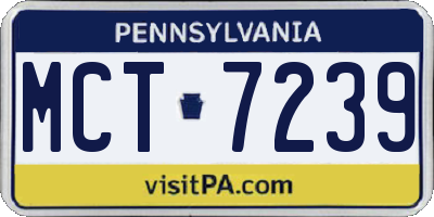 PA license plate MCT7239
