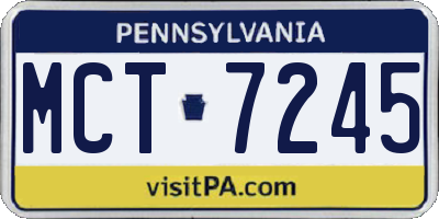 PA license plate MCT7245