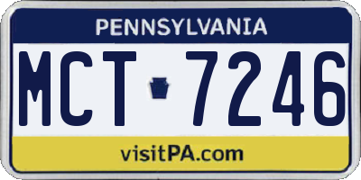 PA license plate MCT7246