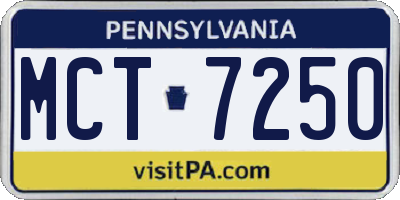 PA license plate MCT7250