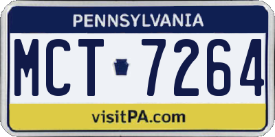 PA license plate MCT7264
