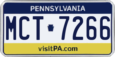 PA license plate MCT7266
