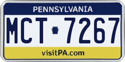 PA license plate MCT7267