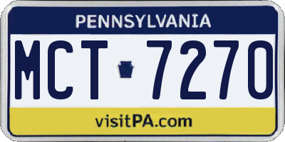 PA license plate MCT7270