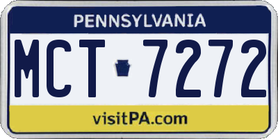 PA license plate MCT7272