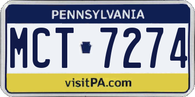 PA license plate MCT7274