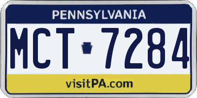 PA license plate MCT7284