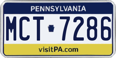 PA license plate MCT7286