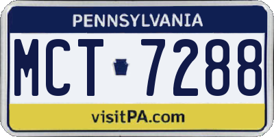 PA license plate MCT7288