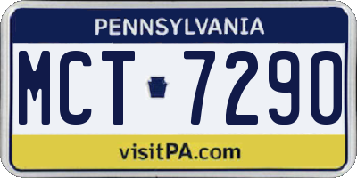 PA license plate MCT7290