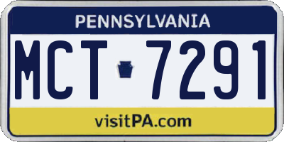 PA license plate MCT7291