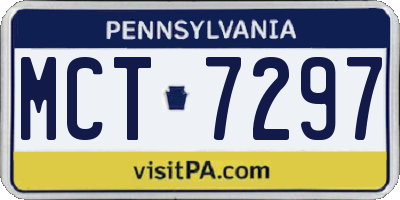 PA license plate MCT7297