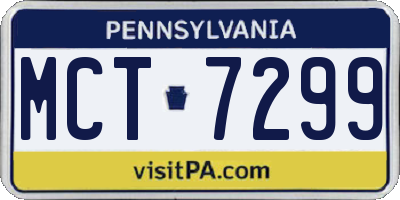 PA license plate MCT7299