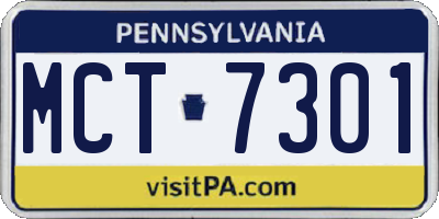 PA license plate MCT7301