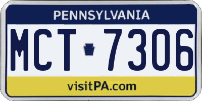 PA license plate MCT7306