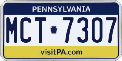 PA license plate MCT7307