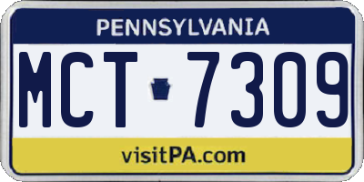 PA license plate MCT7309