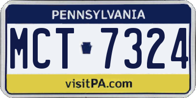 PA license plate MCT7324