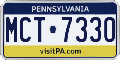 PA license plate MCT7330