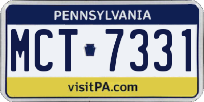 PA license plate MCT7331