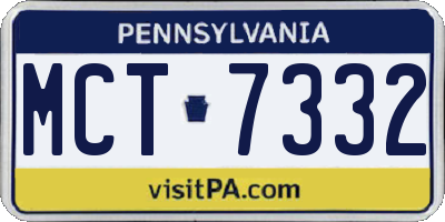 PA license plate MCT7332
