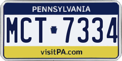 PA license plate MCT7334