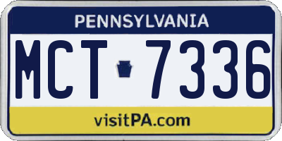 PA license plate MCT7336