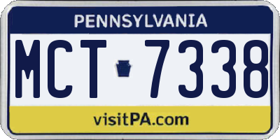 PA license plate MCT7338