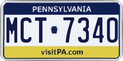 PA license plate MCT7340