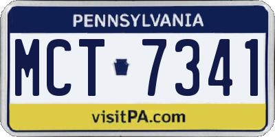 PA license plate MCT7341